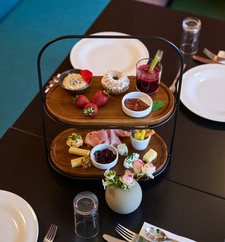 Breakfast on the table at the Henriette City Hotel – excellent breakfast in Vienna.