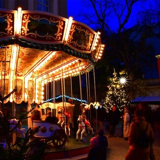 Historic merry-go-round at the Palais Liechtenstein Christmas market.