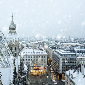 Vienna city centre in winter