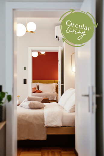 Circular Living Zimmer inspired by Cradle to Cradle im Henriette Stadthotel in Wien.