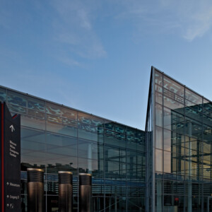 Entrance to the exhibition center in Vienna near the Hotel Henriette.
