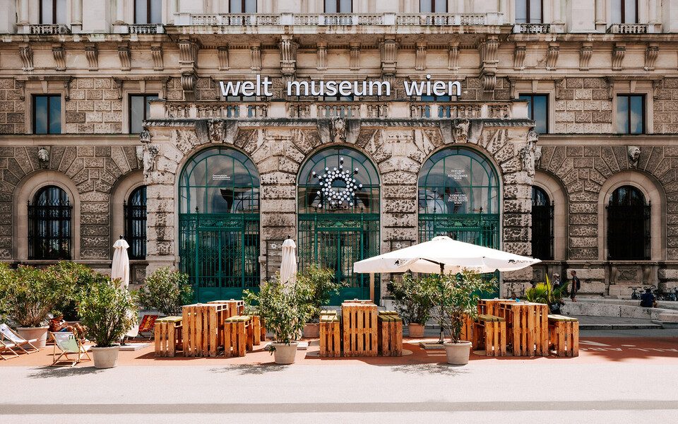 Blick auf das Welt Museum in Wien - nahe dem Henriette Stadthotel.