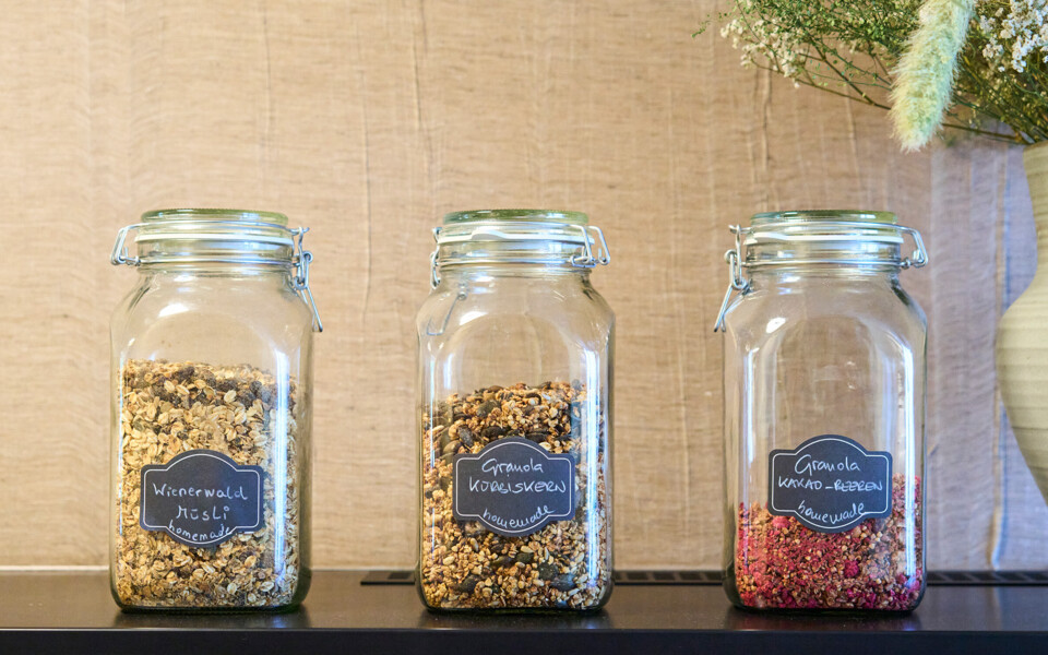 Hausgemachte Granola-Auswahl für die ganze Familie im Henriette Stadthotel Vienna.