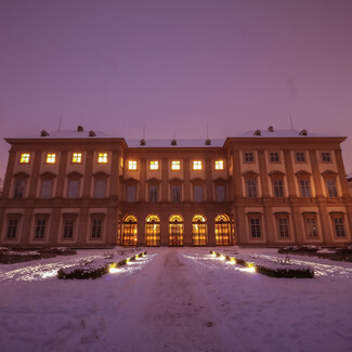 Wintry Palais Liechtenstein in Vienna.