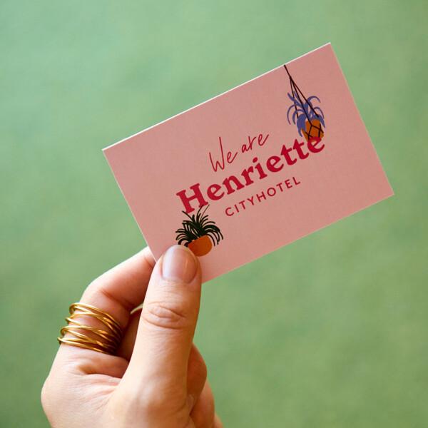 Business card of the 4 star city hotel Henriette in the centre of Vienna