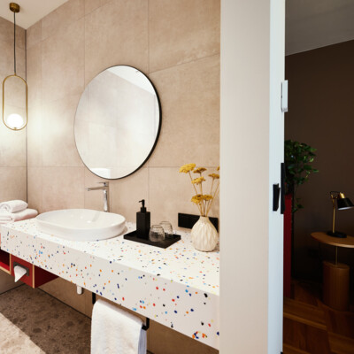 A room designed according to the principles of circular economy at Henriette Stadthotel Vienna.