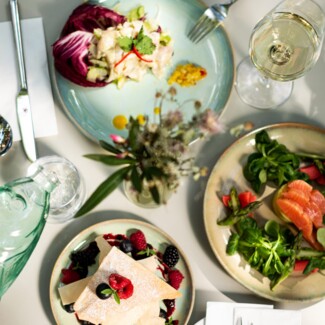 Fish menu with dessert and wine pairing at the fischerie on Vienna's Praterstrasse